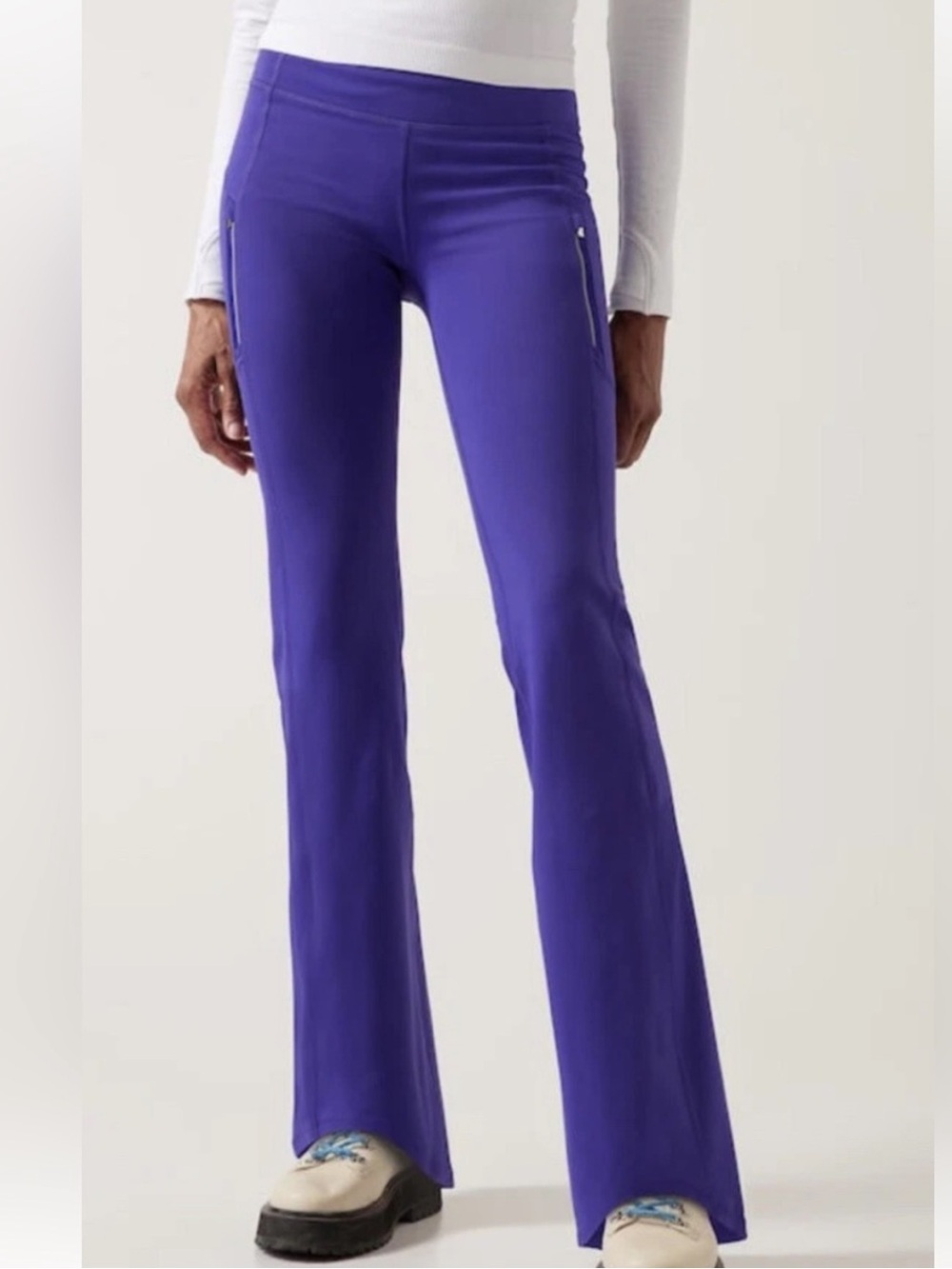 Athleta Rainier Mid Rise Bootcut‎ Pants Leggings Noble Blue Purple Size Small